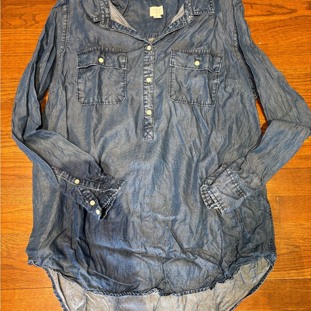 Denim Button-Up Shirt